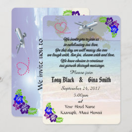 Invitación a la boda de destino en Hawái