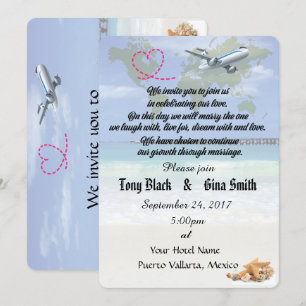 Invitación a la boda de destino en México