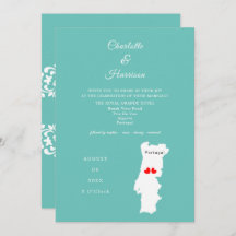 Invitación a la boda de destino en Portugal