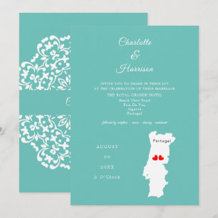 Invitación a la boda de destino en Portugal