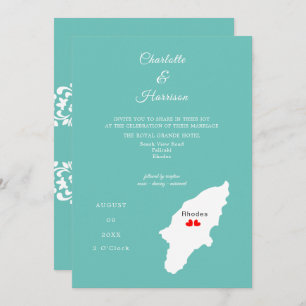 Invitación a la boda de destino Rhodes