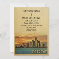 Invitación a la boda de Detroit Michigan