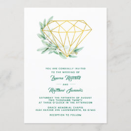 Invitación a la boda de Diamante Eucalipto