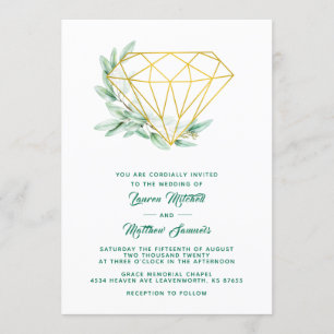 Invitación a la boda de Diamante Eucalipto