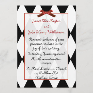 Invitación a la boda de diamantes blancos y negros