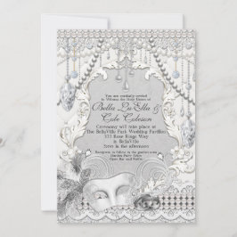 Invitación a la boda de diamantes de perlas de mas