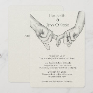 Invitación a la boda de dibujo de la mano del tatu