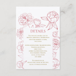 Invitación a la boda de dibujo de línea de peones 