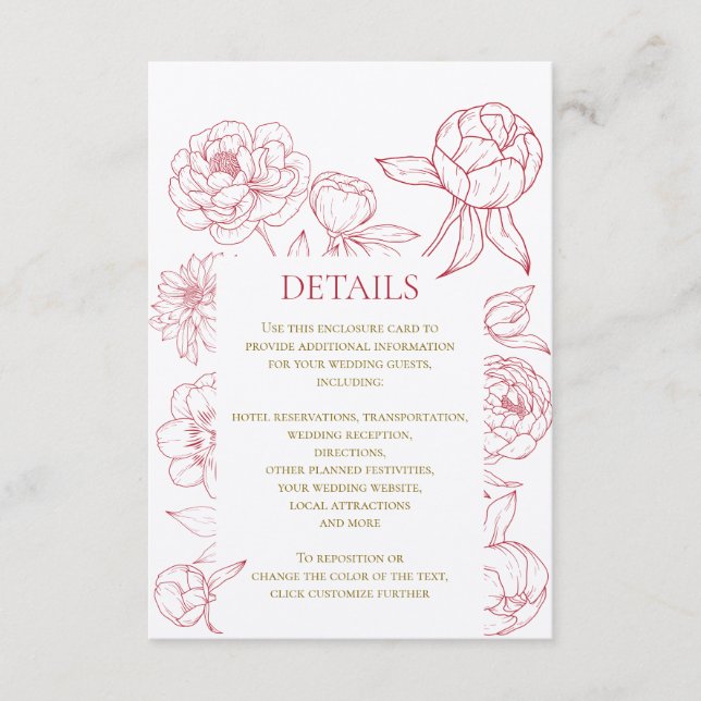 Invitación a la boda de dibujo de línea de peones  (Anverso)