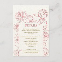 Invitación a la boda de dibujo de línea de peones 