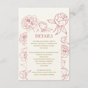 Invitación a la boda de dibujo de línea de peones 