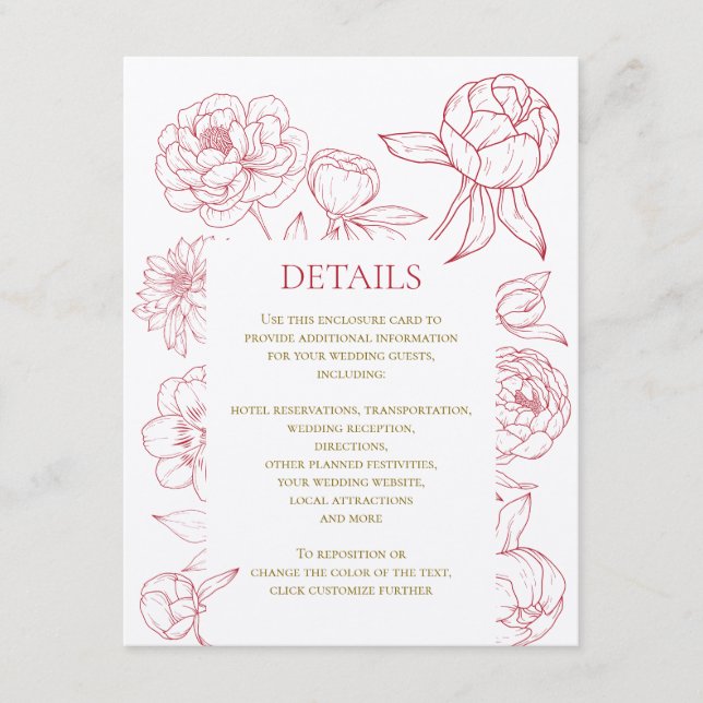 Invitación a la boda de dibujo de línea de peones  (Anverso)