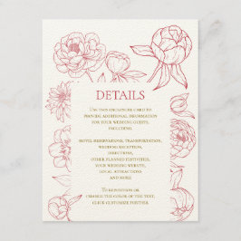 Invitación a la boda de dibujo de línea de peones 