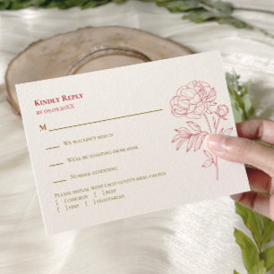 Invitación a la boda de dibujo de línea de peones 