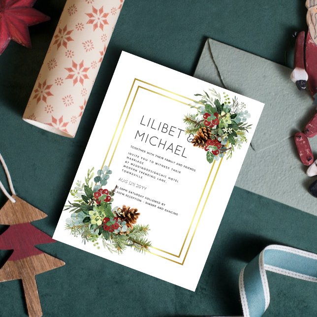 Invitación a la boda de diciembre para Navidades d (Subido por el creador)