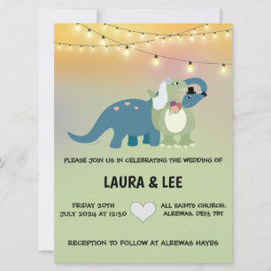 Invitación a la boda de dinosaurios