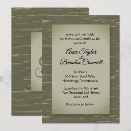 Invitación a la boda de diseño de barrita verde de
