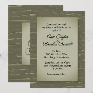 Invitación a la boda de diseño de barrita verde de
