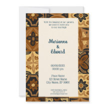 Invitación a la boda de diseño de Talavera en Méxi