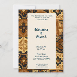 Invitación a la boda de diseño de Talavera en Méxi
