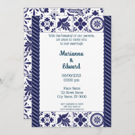 Invitación a la boda de diseño de Talavera en Méxi