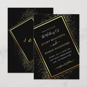Invitación a la boda de diseño moderno y negro de