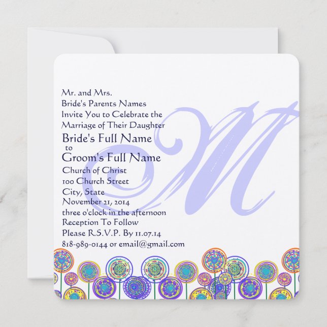 Invitación a la boda de diversión de un nuevo tama (Anverso)