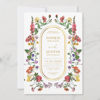 Invitación a la boda de doble cara de Floral Boho