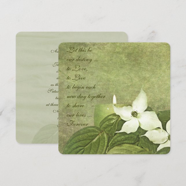 Invitación a la boda de Dogwood Blossoms (Anverso / Reverso)