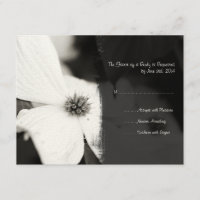 Invitación a la boda de dogwood en blanco y negro 