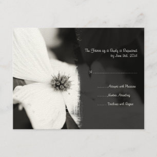Invitación a la boda de dogwood en blanco y negro