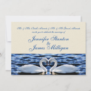 Invitación a la boda de dos cisnes