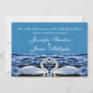 Invitación a la boda de dos cisnes