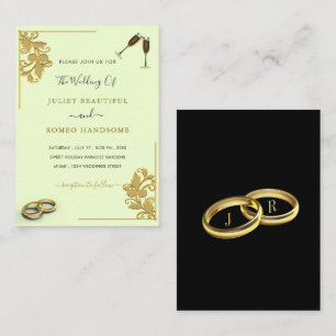 Invitación a la boda de dos colores Diseño de oro