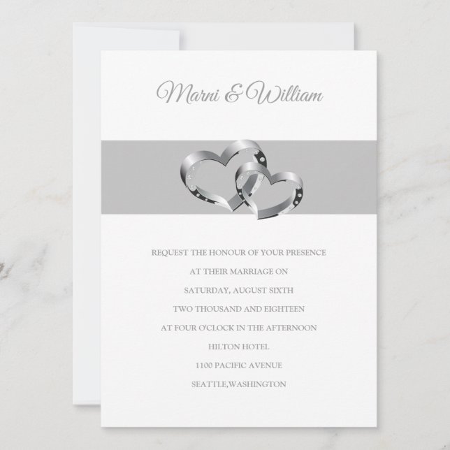 Invitación a la boda de dos corazones (Anverso)