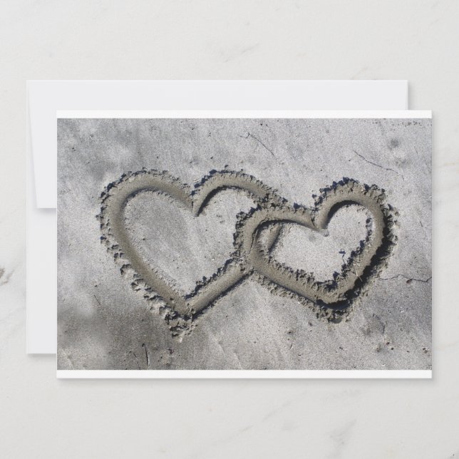 Invitación a la boda de dos corazones (Anverso)