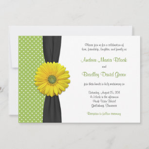 Invitación a la boda de dot de la Gerbera amarilla