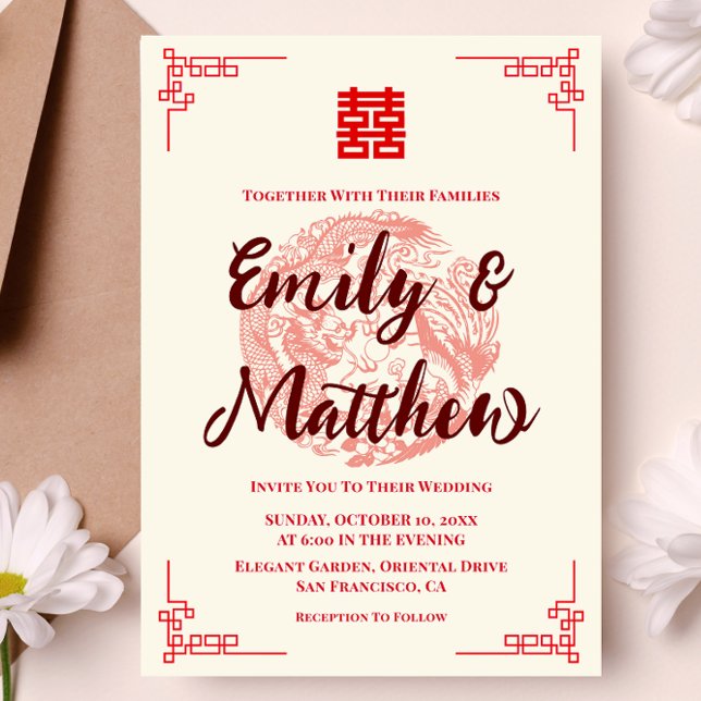 Invitación a la boda de Dragon y Phoenix en China (Subido por el creador)