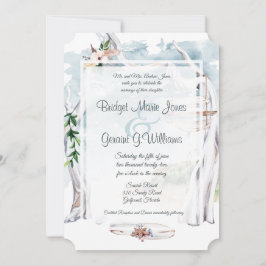 Invitación a la boda de Driftwood Arbor Beach