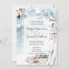 Invitación a la boda de Driftwood Arbor Beach