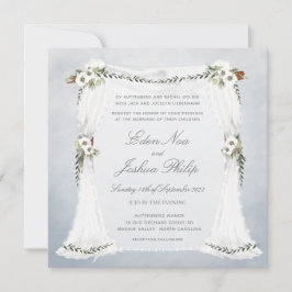 Invitación a la boda de Dusty Blue Chuppah