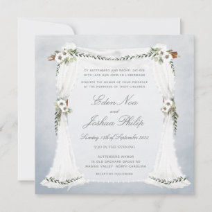 Invitación a la boda de Dusty Blue Chuppah