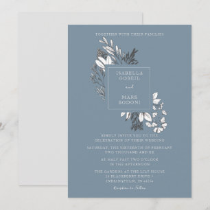 Invitación a la boda de Dusty Blue Floral