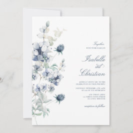Invitación a la boda de Dusty Blue Floral