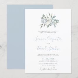 Invitación a la boda de Dusty Blue Floral