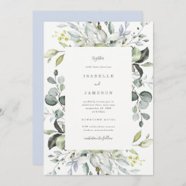 Invitación a la boda de Dusty Blue Florals