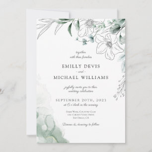 Invitación a la boda de Dusty Eucalyptus Greenery