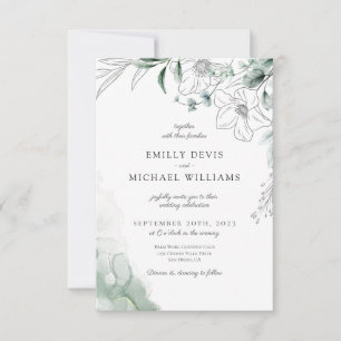 Invitación a la boda de Dusty Eucalyptus Greenery