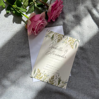 Invitación a la boda de Dusty Greenery