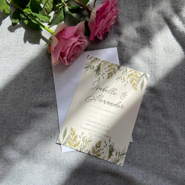 Invitación a la boda de Dusty Greenery (Subido por el creador)